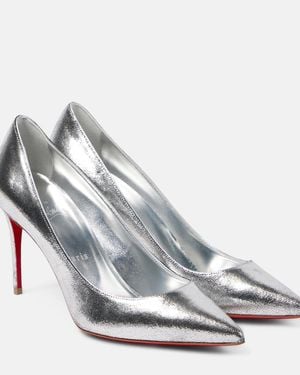 Christian Louboutin Kate 85 Metallic Leather Court Shoes