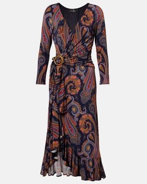 Etro Vestido Envolvente Con Paisley - Morado
