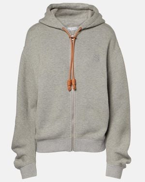 Loewe Flamenco Cotton And Cashmere Hoodie - Grey