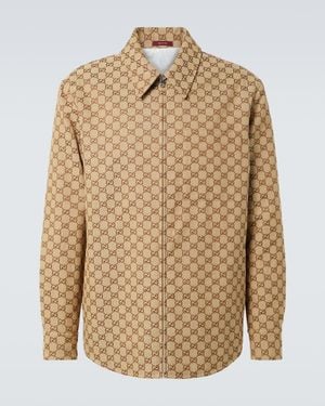 Gucci Gg Shirt Jacket - Brown