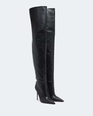 Paris Texas Overknee-Stiefel Vera Aus Leder - Schwarz
