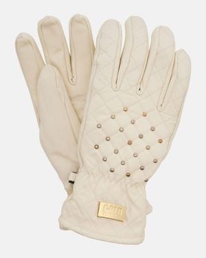 Goldbergh Verzierte Skihandschuhe Glisten Aus Leder - Natur