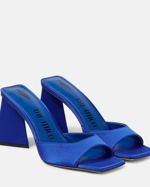 The Attico Mini Devon 85 Satin Mules - Blue