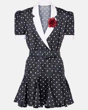 Rodarte Polka Dot Silk Twill Minidress - Blue