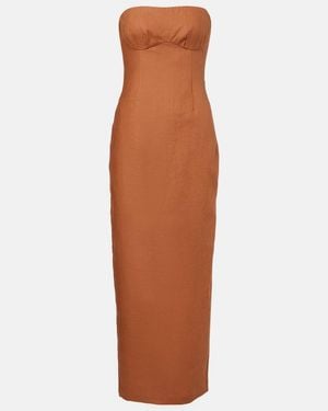SIR. Evalita Linen Maxi Dress - Brown