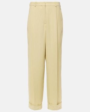 The Row Tor Crepe Wide-Leg Pants - Yellow