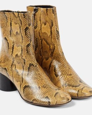 Isabel Marant Laeden Leather Ankle Boots - Natural