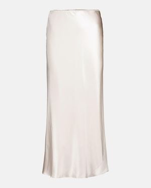 Dorothee Schumacher Sense Of Shine Silk Satin Midi Skirt - White
