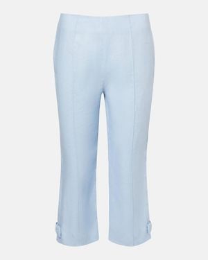 Posse Harper Linen Capri Trousers - Blue