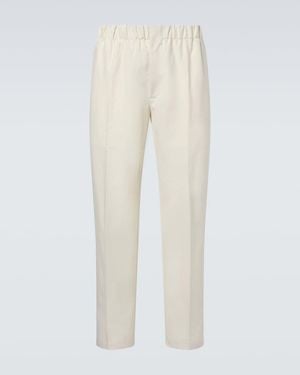 Jil Sander Cotton Tapered Trousers - Natural