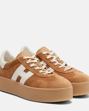 Hogan Plateau-Sneakers H698 Aus Veloursleder - Braun