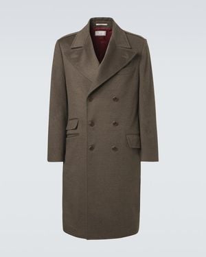 Brunello Cucinelli Double-Breasted Virgin Wool Overcoat - Brown