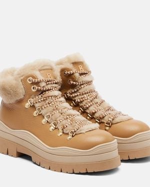 Bogner Arosa Leather And Shearling Ankle Boots - Natural