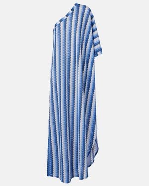 Melissa Odabash Savannah One-Shoulder Beach Cover-Up - Blue