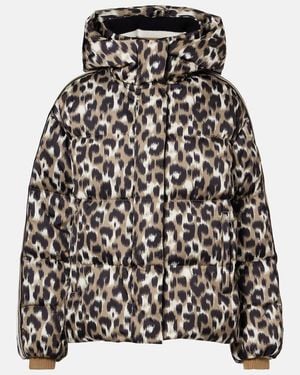 Fusalp Ada Leopard-Print Down Ski Jacket - Black