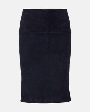 Stouls Gin Suede Pencil Skirt - Blue