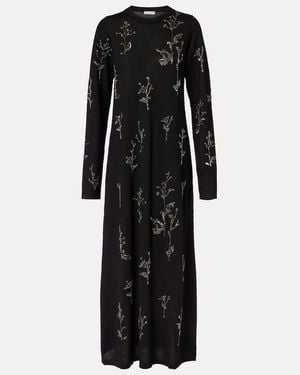 Altuzarra Beaded Wool And Silk Maxi Dress - Black