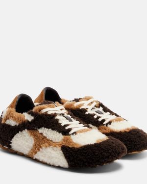 Bottega Veneta Orbit Flash Wool Trainers - Brown