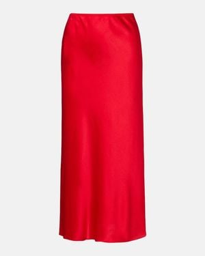 Dorothee Schumacher Sense Of Shine Satin Midi Skirt - Red