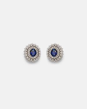 YEPREM Reign Supreme 18Kt Earrings With Diamonds And Sapphires - Blue