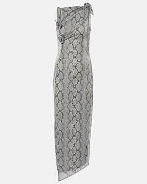 Coperni Snake-Effect Asymmetric Maxi Dress - Grey