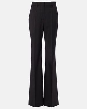 Sportmax Virgin Wool Flared Trousers - Blue