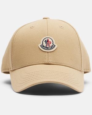 Moncler Logo Cotton Gabardine Baseball Cap - Natural