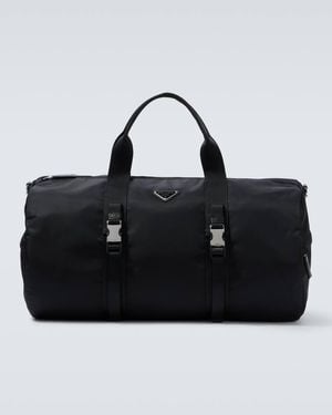 Prada Re-Nylon Leather-Trimmed Duffel Bag - Black