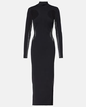 Stella McCartney Miracle Mesh-Paneled Knitted Maxi Dress - Blue