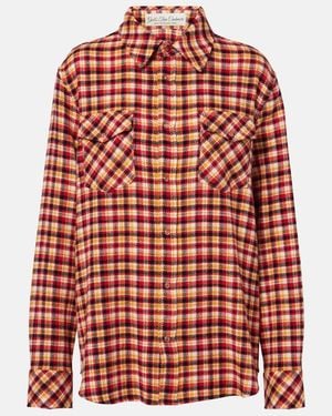 God's True Cashmere Time Plaid Cashmere Shirt - Red