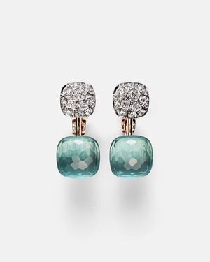 Pomellato Nudo 18Kt Rose And Earrings With Topazes And Diamonds - White