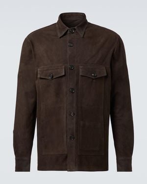 Thom Sweeney Suede Field Jacket - Brown