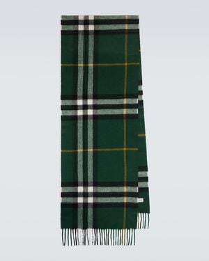Burberry Check Cashmere Scarf - Green