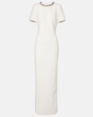Roland Mouret Embellished Crepe Gown - White