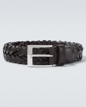 Lardini Braided Leather Belt - Black