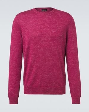 ZEGNA Silk, Cashmere, And Linen Jumper - Pink