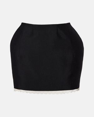 Magda Butrym Lace-Trimmed Wool And Mohair Miniskirt - Black
