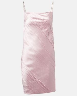 Sportmax Carta Pleated Satin Minidress - Pink