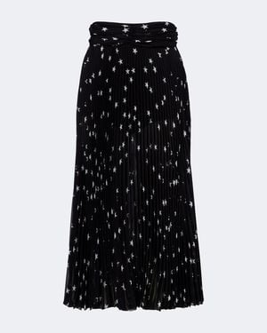 Dolce & Gabbana Plisse Printed Midi Skirt - Black