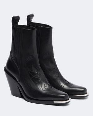 Rabanne Cowboystiefel Aus Leder - Schwarz