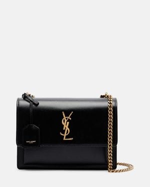 Saint Laurent Schultertasche Sunset Medium Aus Leder - Schwarz