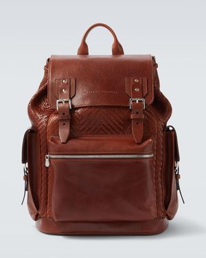 Brunello Cucinelli City Leather Backpack - Brown