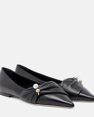 Jimmy Choo Verzierte Ballerinas Rafi Aus Leder - Schwarz