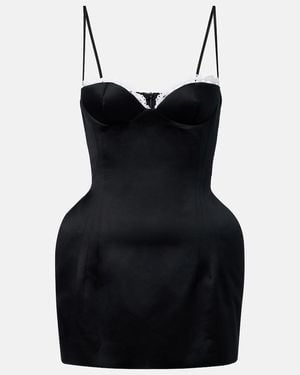 Magda Butrym Crochet-Trimmed Cotton Bustier Dress - Black