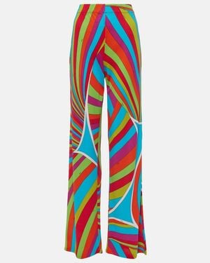 PUCCI Iride Printed Straight Pants - Blue