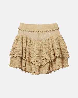 Isabel Marant Olzea Beaded Crochet Cotton-Blend Shorts - Natural