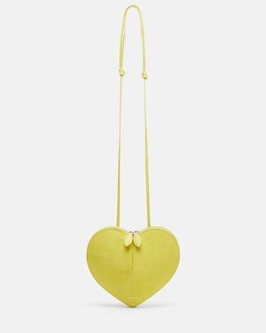 Alaïa Le Cour Leather And Suede Crossbody Bag - Yellow
