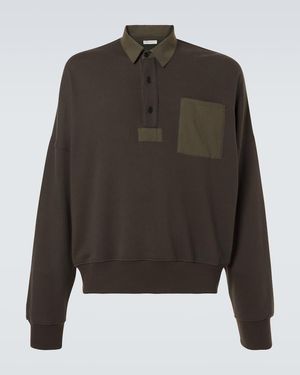 The Row Dende Cotton And Cashmere Polo Shirt - Green