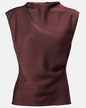 Vince Draped Satin Top - Purple