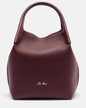 Loro Piana Bale Small Leather Bucket Bag - Red